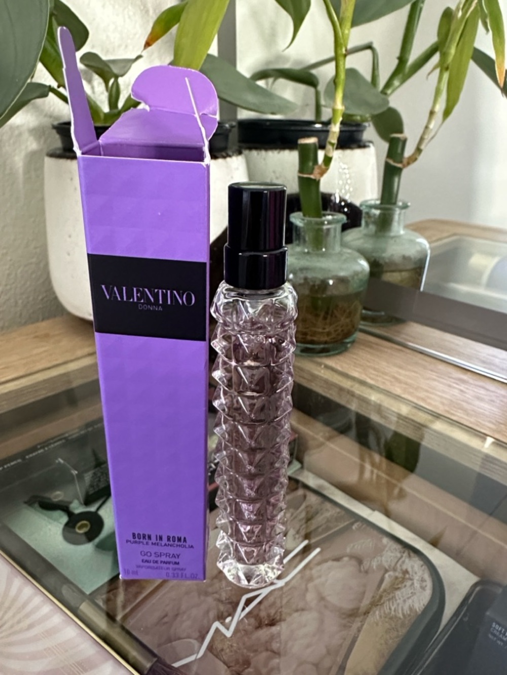 Valentino Donna Purple Gradient Studded Glass Perfume Bottle
